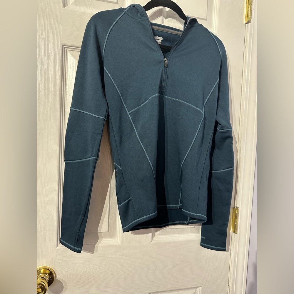 Columbia Women’s Teal Hooded Quarter Zip Jacket (XS) - Picture 2 of 15